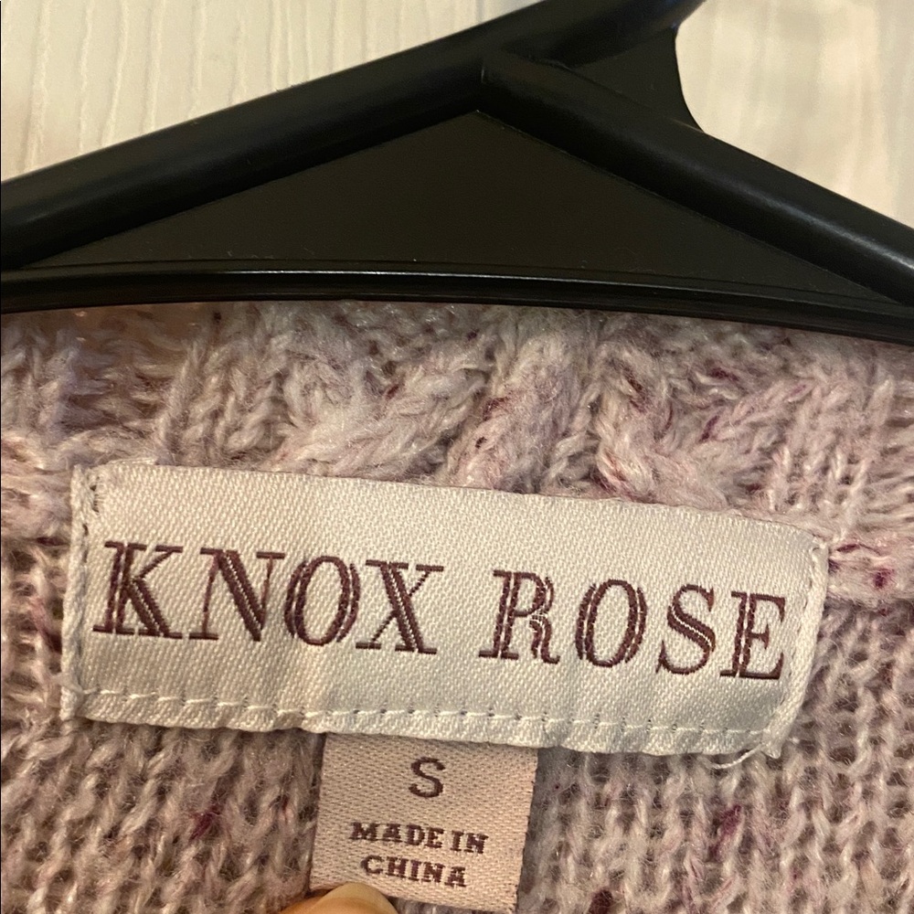 Knox Rose Women's Light Pink Purple Cardigan Sweater - Picture 9 of 10